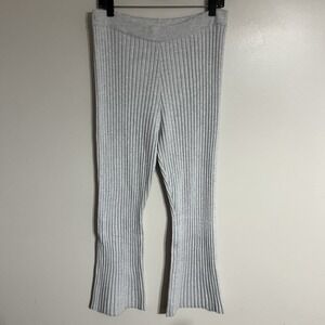 Aerie Women's Light Gray Ribbed Flare Leggings Size Large Short Loungewear
